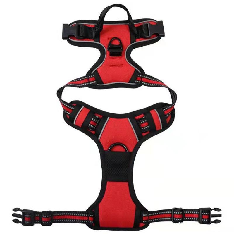 Hundegeschirr, reflektierend, verstellbar, atmungsaktiv, Weste, Brustgurt für kleine, mittelgroße und große Hunde, Katzen, Welpen, Halsband, Hundezubehör S black