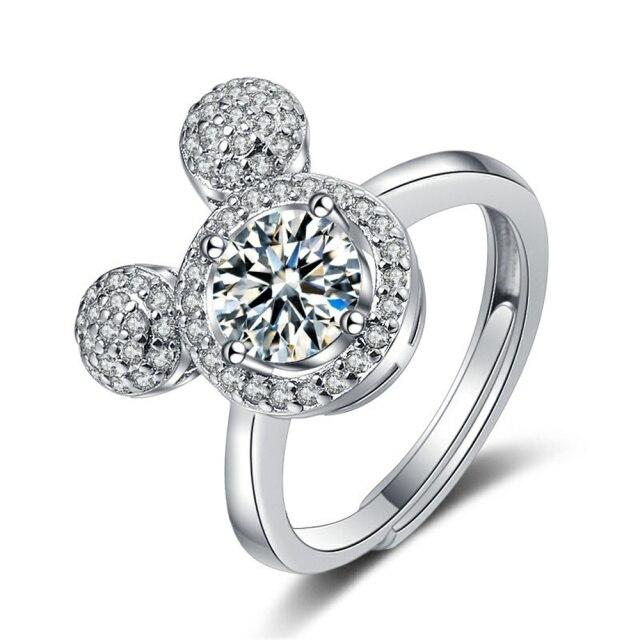 Modering für Frauen All-Match Schmuck S925 Silber 1 Karat Moissanit Sternen Edelsteine Ringe Jubiläum Geburtstag Festival Geschenk white