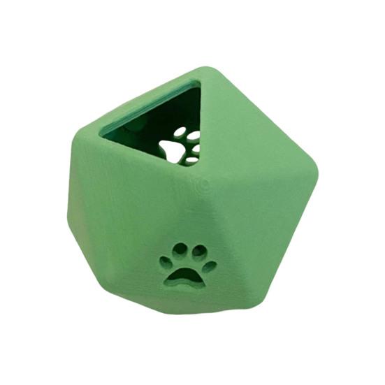 Katzenleckerli-Spender Würfel Interaktiver Futterspender Spielzeug Polyedrische Würfel Spaß Leckerli-Spender Katzen-Puzzlespielzeug für Katzen Kätzchen Training Beschäftigungsspiel grün