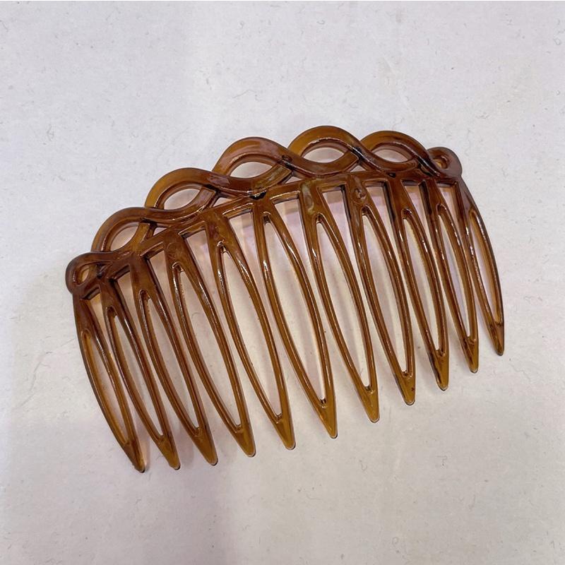 2/1 stücke Französisch Haar Kamm Haar Zubehör Gerade Zähne Haar Clip Haar Seite Kamm Braut Hochzeit Schleier Kamm Retro Weben wirkung 2Pcs braun