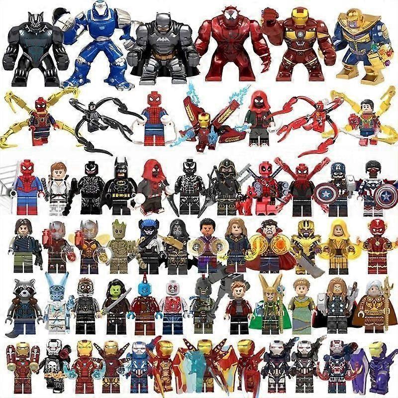 Marvel-kompatible LEGO Minifiguren Avengers Iron Man Spider-Man Bausteine Kleine Steine Kinderspielzeug Zufällige Stile Actionfiguren Zubehör 40 pcs
