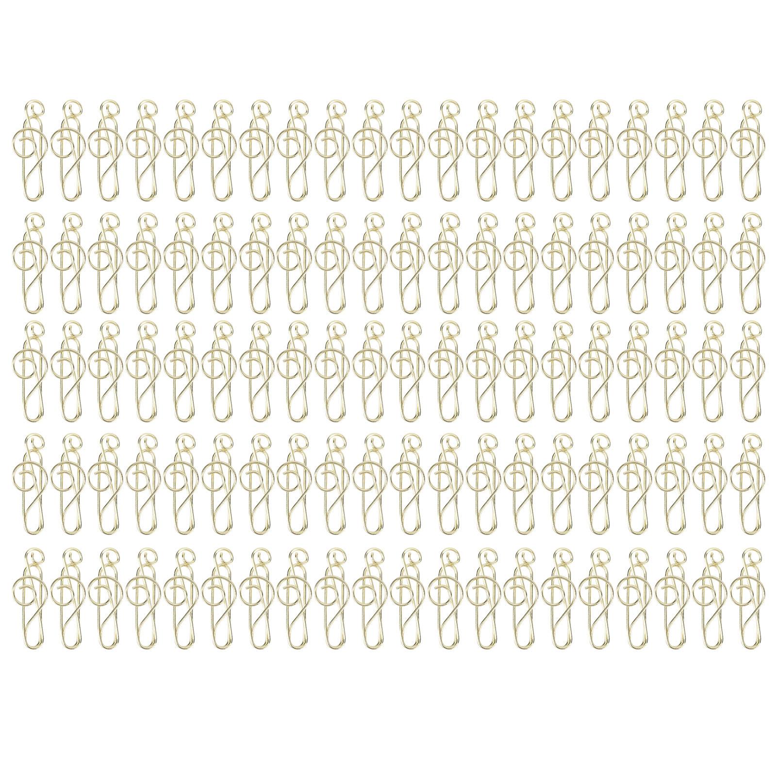 100 Stück Notenform Büroklammern Innovatives Niedliches Design Korrosionsbeständig Goldene Büroklammern für