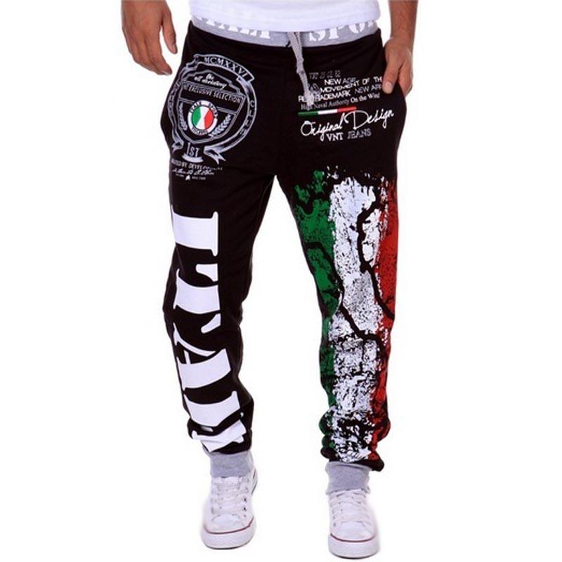 Herrenmode bedruckte Jogginghose, lässige Outdoor-Jogginghose, Jogger XL schwarz