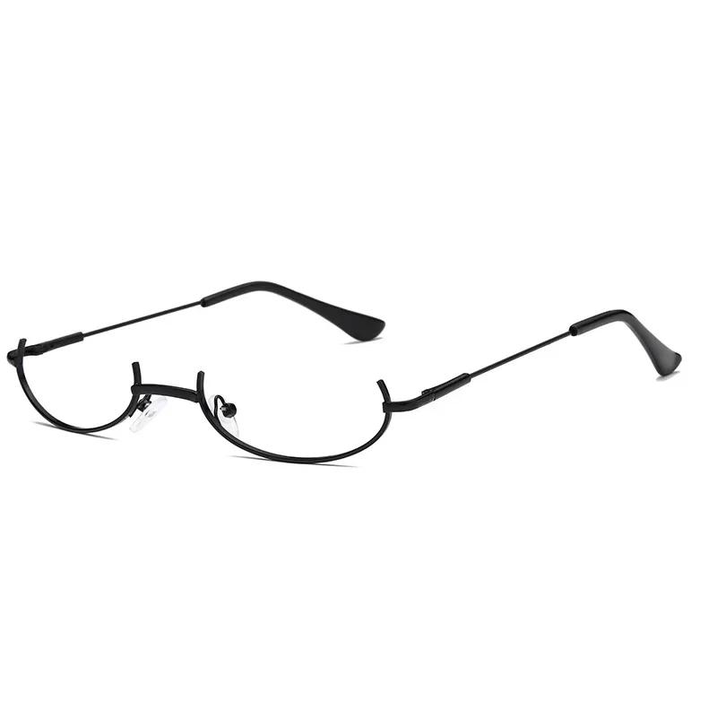 Halbrahmen-Dekorationsbrille, Anime-Brille, zweidimensionale Brille, Brillengestell-Anhänger mit Kette, dekorative Brille, Partybrille black