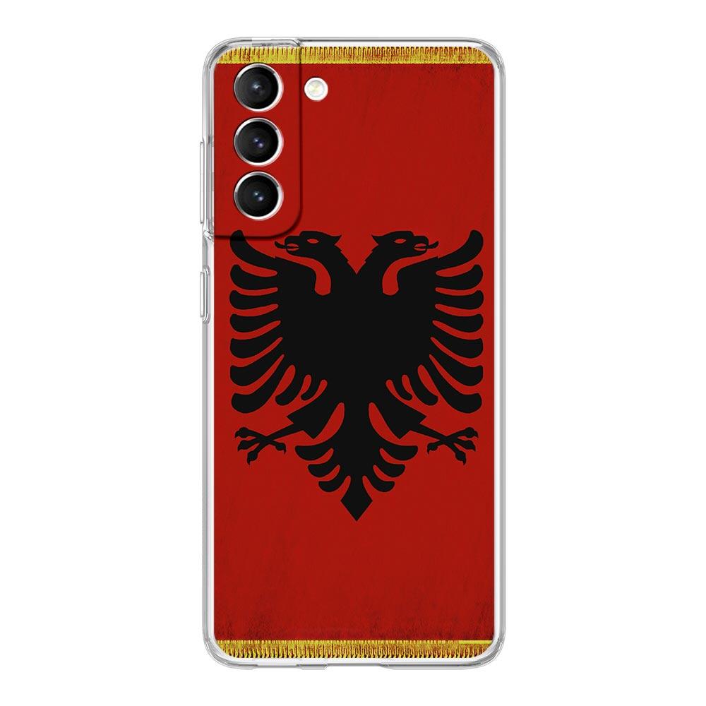 Albanien Flagge Handyhülle für Samsung Galaxy S24 S23 S22 S20 Ultra S21 FE 5G S10 S9 Plus S10E S8 Weiche Silikon Klare Hülle Samsung S23 Plus