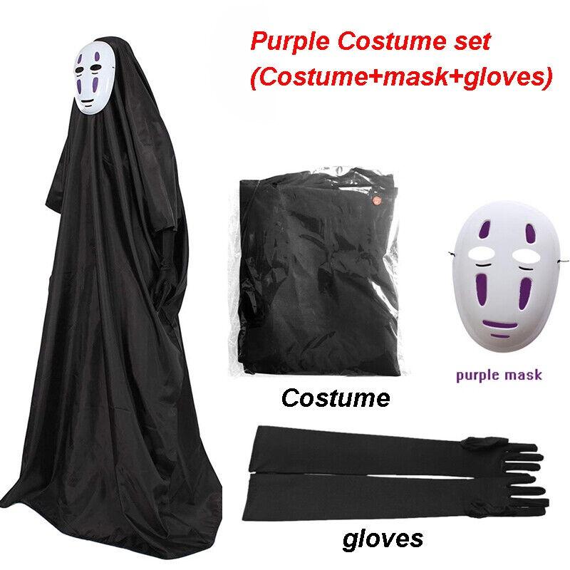 Halloween Anime Cartoon Kaonashi Chihiros No Face Man Cosplay Kostüm Maske Handschuhe Gesichtslosen Set Party Performance Kostüm M