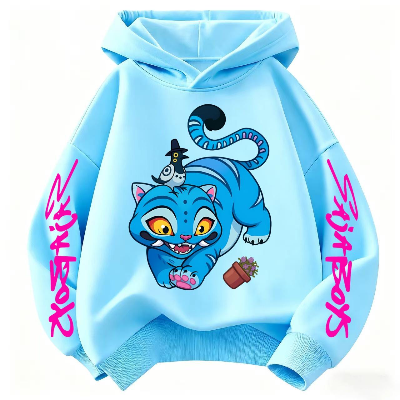 2025KPop Dämonenjäger Huntrix Hoodie alberner Tiger Kinderkleidung Mädchen Jungen Kleidung Frühling Herbst Sweatshirt Kinder Oberteile 120