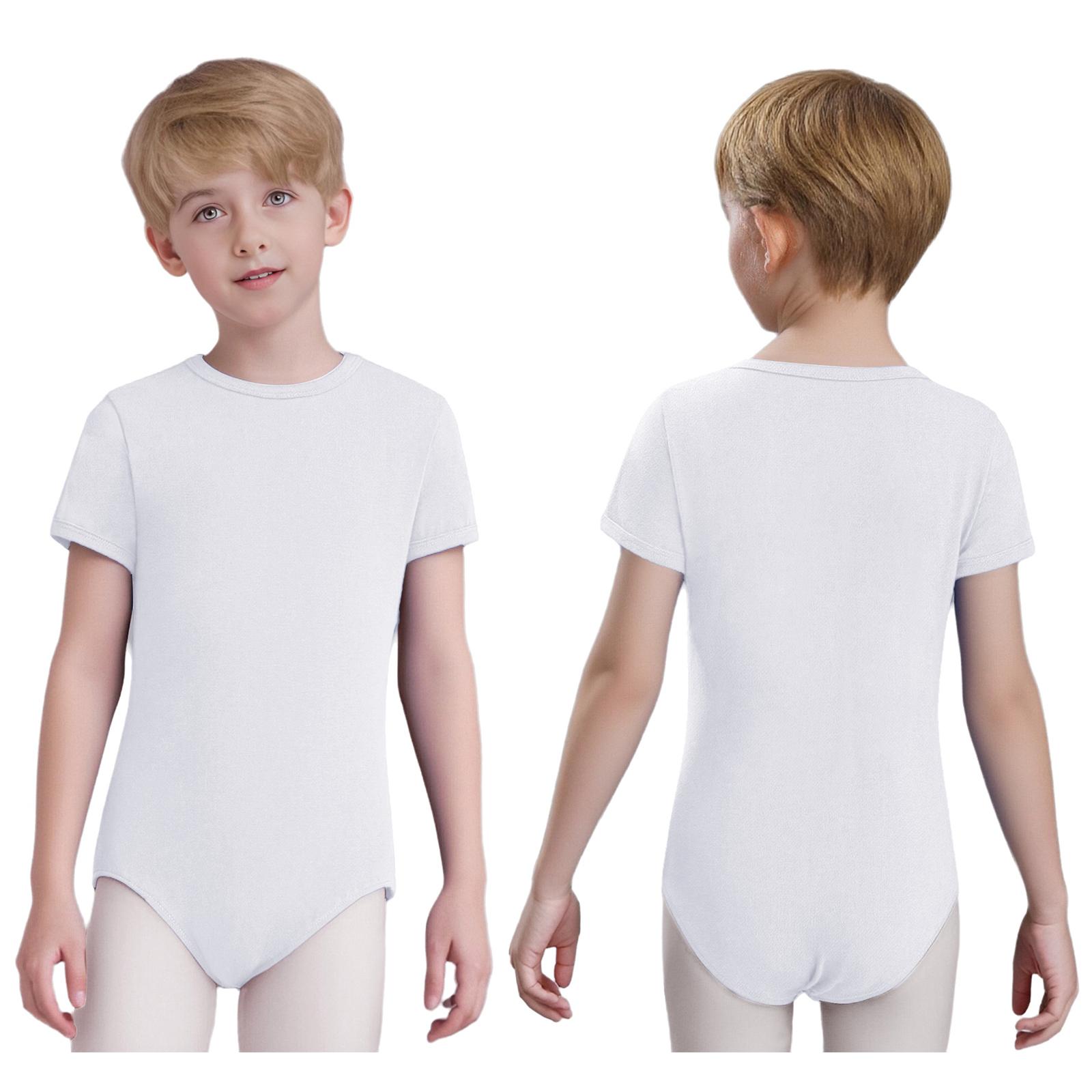 Spezielle Bekleidung für Jungen mit besonderen Bedürfnissen: Adaptiver Turnanzug mit Druckknopfverschluss im Schritt für einfaches An- und Ausziehen 5-6 Years weiß