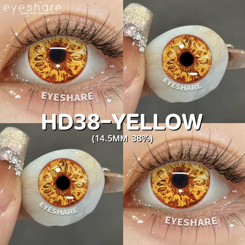 Eyeshare 2 Stück Spirit Yellow Eye Farbige Kontaktlinsen Vampir für Halloween Jährliche Cosplay Kontaktlinsen