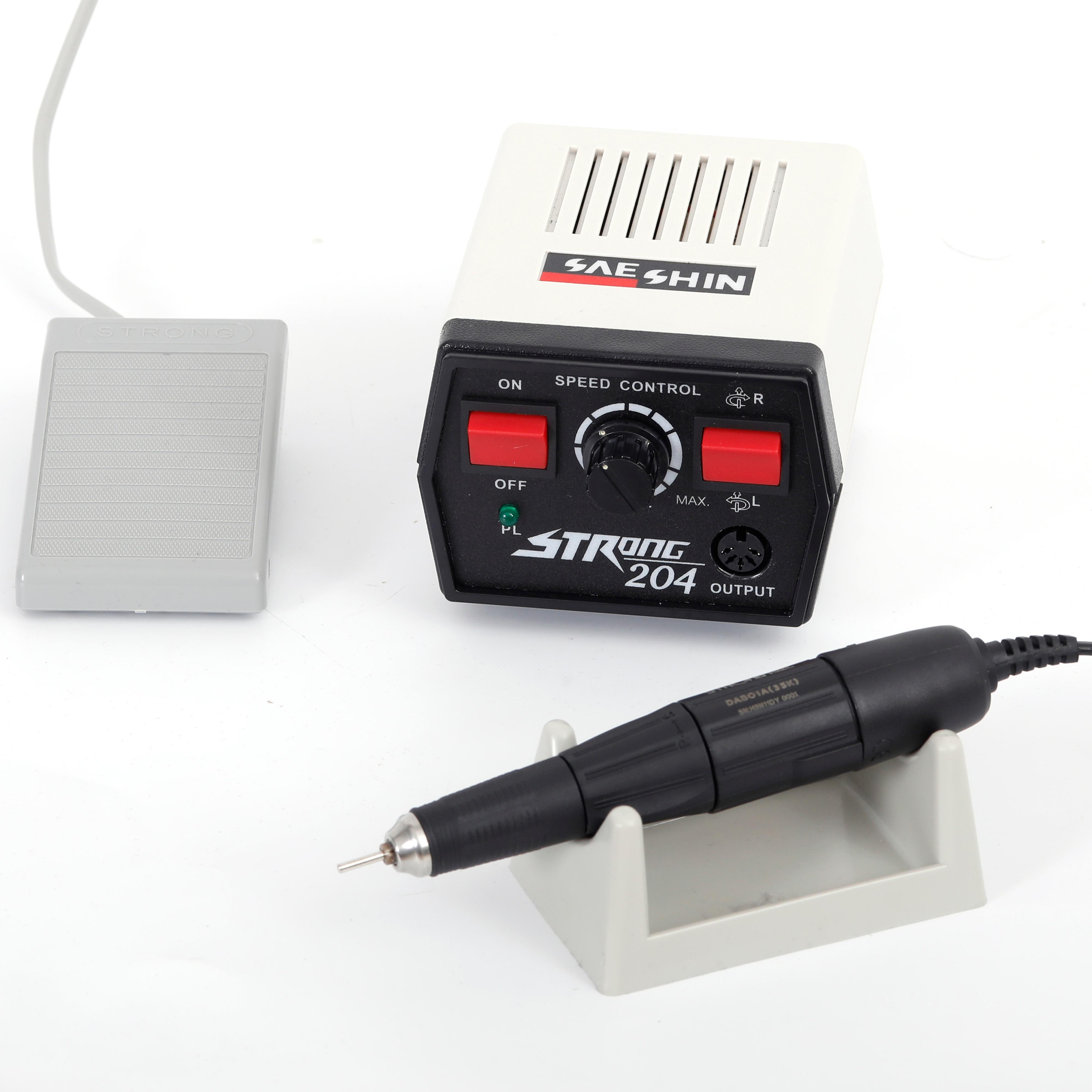 220V starker 204 102L Handstück Nagelbohrer Pinsel Mikromotor für 35000 U/min Nagelstudio Polierer 3.175mm