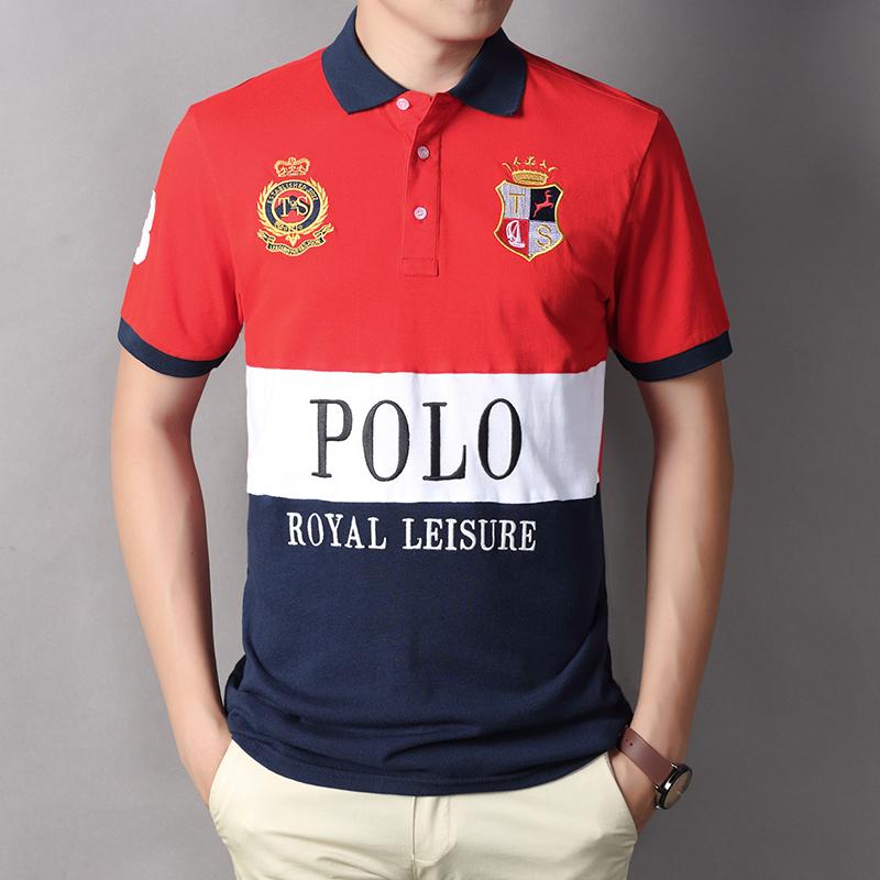 Herren Kurzarm Poloshirt Revers Herren Outdoor Freizeit Poloshirt Baumwolle Slim Herren Casual Sport Baseball Golf T-Shirt Tops 3XL rot