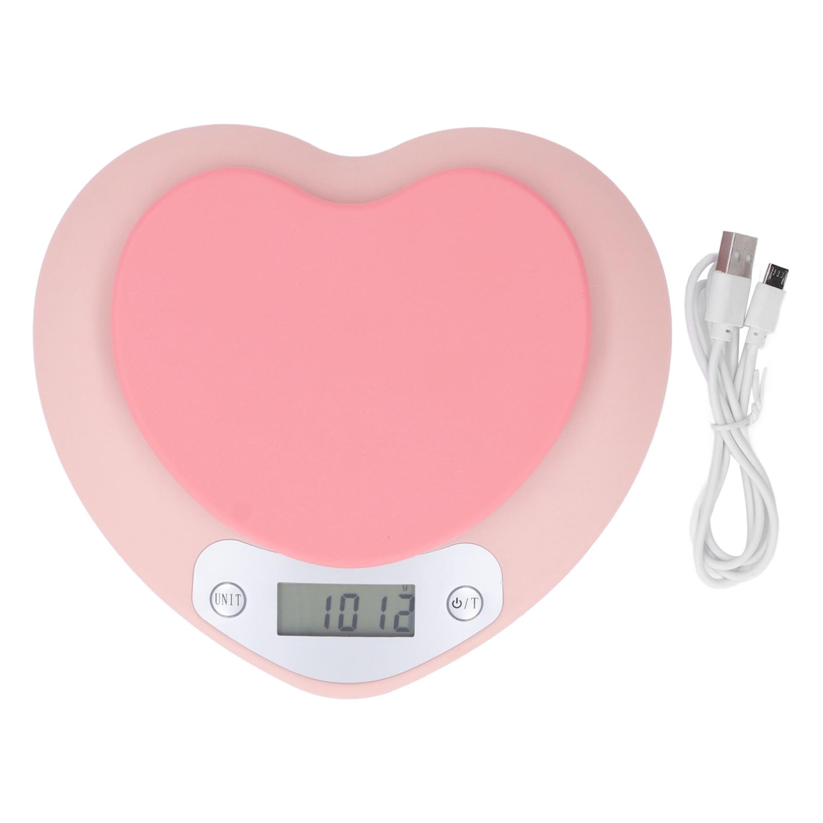 1g Genauigkeit Digitale Küchenwaage 5kg Haushalt Kleine Herzform Wiederaufladbare Lebensmittelwaage für