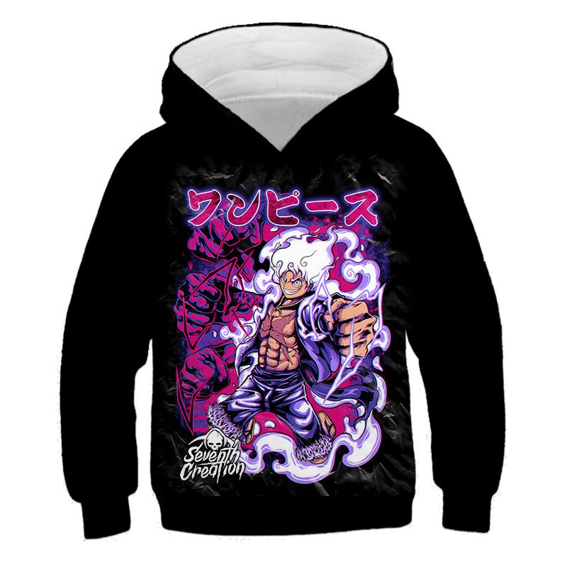 2025 MINISO One Piece Kinder Hoodie Sweatshirt One Piece Jungen Mädchen 3D Druck Sport Pullover Cosplay Kostüm Kinder Pullover Tops 100