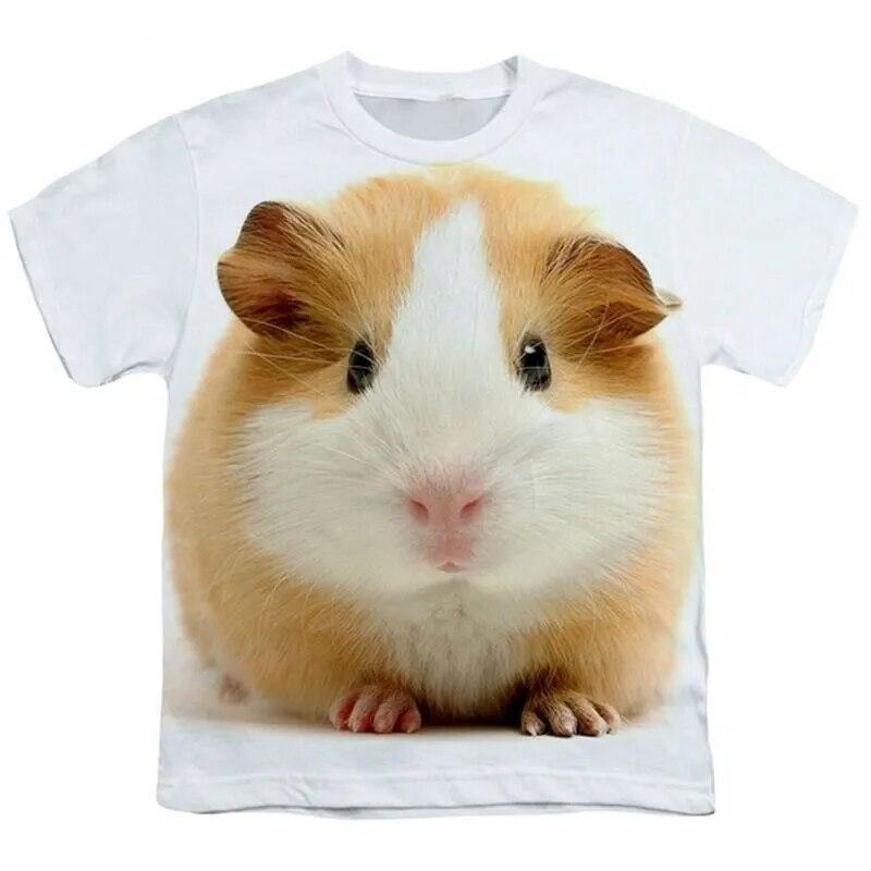 Lustige Meerschweinchen-T-Shirts, Hamster, niedliches Tier, 3D-gedruckt, Streetwear, Herren- und Damenmode, übergroßes T-Shirt, Kinder-T-Shirts, Tops, Kleidung M