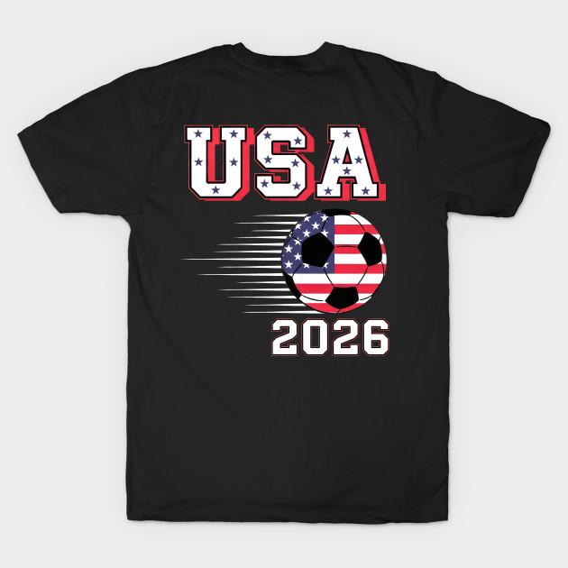 Herren Schwarzes T-Shirt mit Aufdruck Fußball-Weltmeisterschaft 2026 USA Nordamerika Fußball-Fans Unterstützer Geschenk Kein-Schnitt-Transferpapier Druck Baumwoll-T-Shirt 3XL schwarz