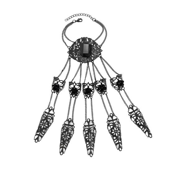 Gothic Ghost Finger Armband Punk Nagelkette Ring Armband Verstellbare Fingerklaue Gothic Ghost Fäustlinge Armband D