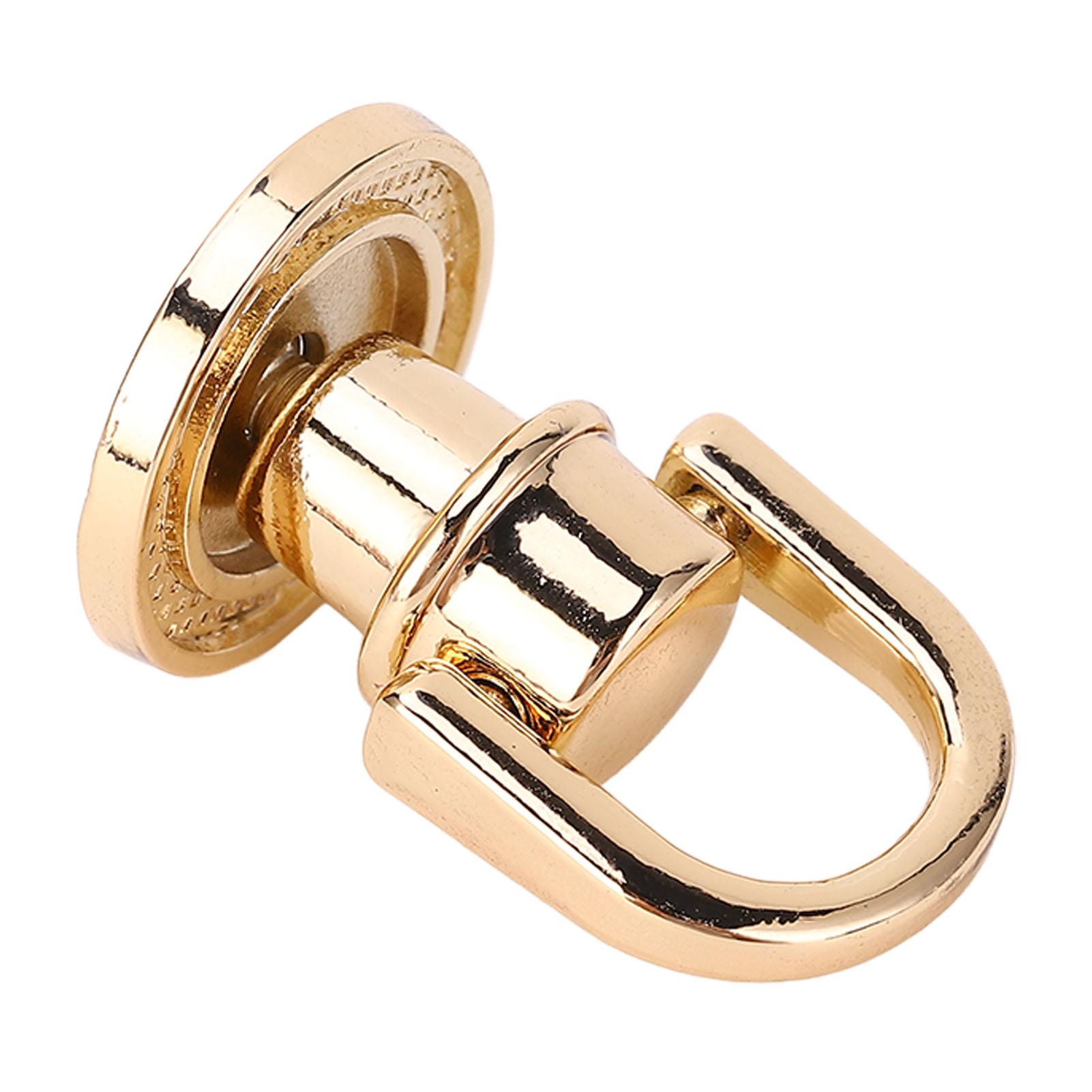 20 Stück D-Ring-Niete Zinklegierung Eisen Kugelknopf Drehbarer D-Ring Nietknopf Schraube für Handtasche gold