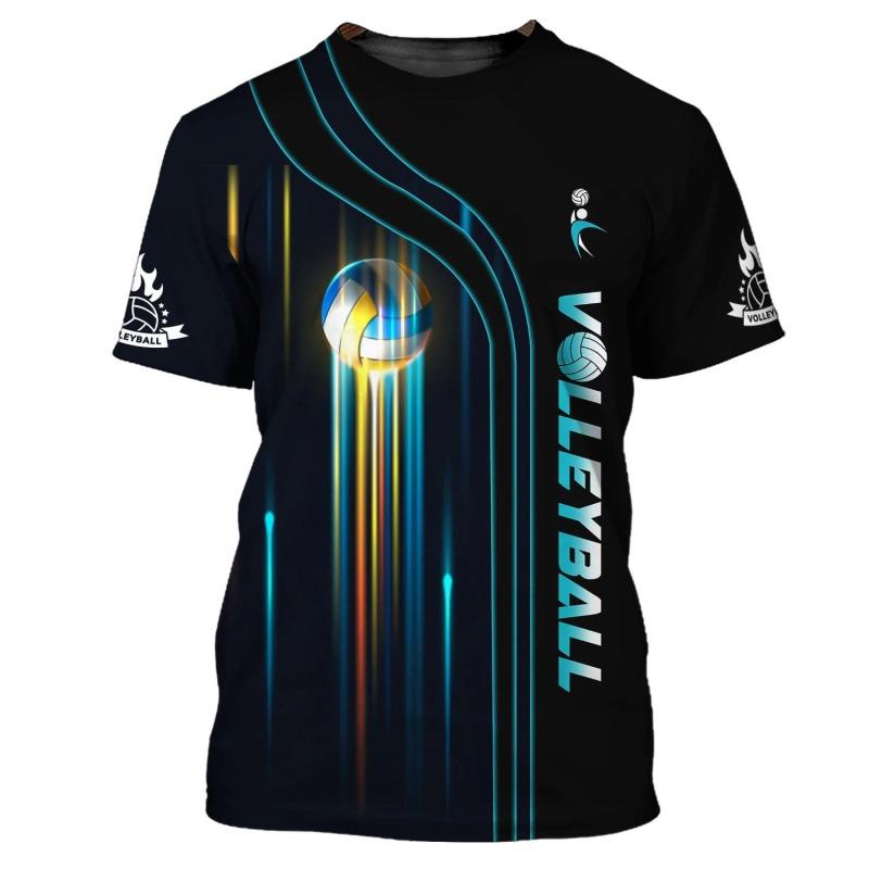 Volleyball-Uniform neutral 3D-gedrucktes Herren-T-Shirt modische kurzärmlige Sportbekleidung bequem atmungsaktiv schnell trocknend XL