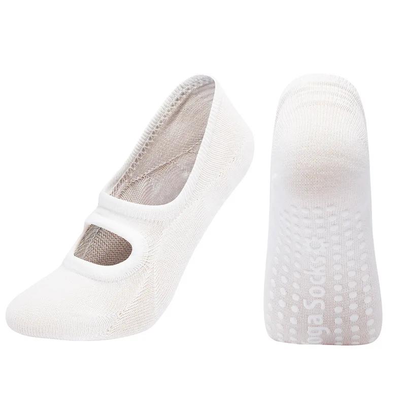 Yoga Socken Rückenfrei Atmungsaktive Baumwolle Boden Gym Fitness Tanzsport Socken Frauen Einfarbig Silikon Rutschfeste Pilates Socken Sox EUR 35-40