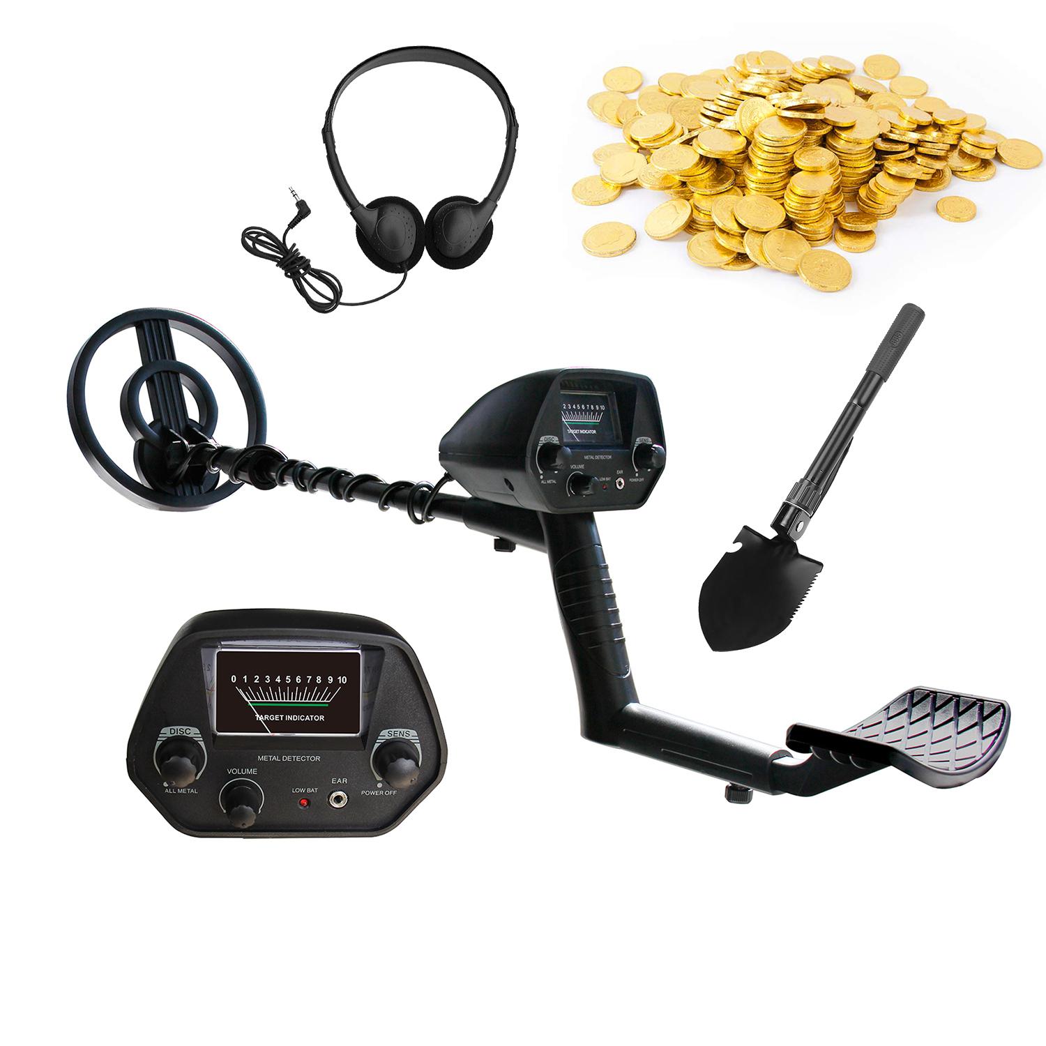 Unterirdischer Metalldetektor, Metallfinder, Golddetektor, Schatzjäger, Goldgräber, tragbares Metall With Headphone & Shovel