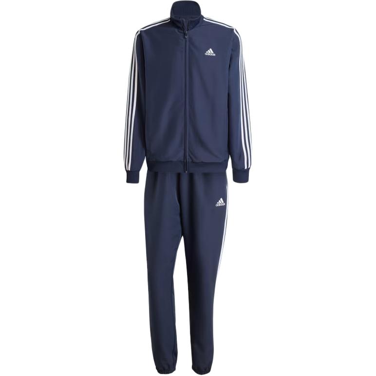Adidas Gestreifter Stehkragen Reißverschluss Langarm Elastische Taille Bündchen Lässiger Sportanzug Herren Anzüge Marineblau IY6656 XL black