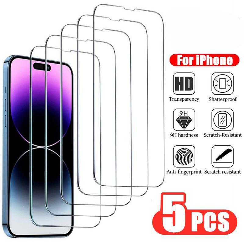 5 Stück gehärtetes Glas für IPhone 11 12 14 13 Pro Max Mini Displayschutzfolien für IPhone 14 Pro XS Max 6 6s 7 8 Plus XR X SE Glas For iPhone 6 Plus