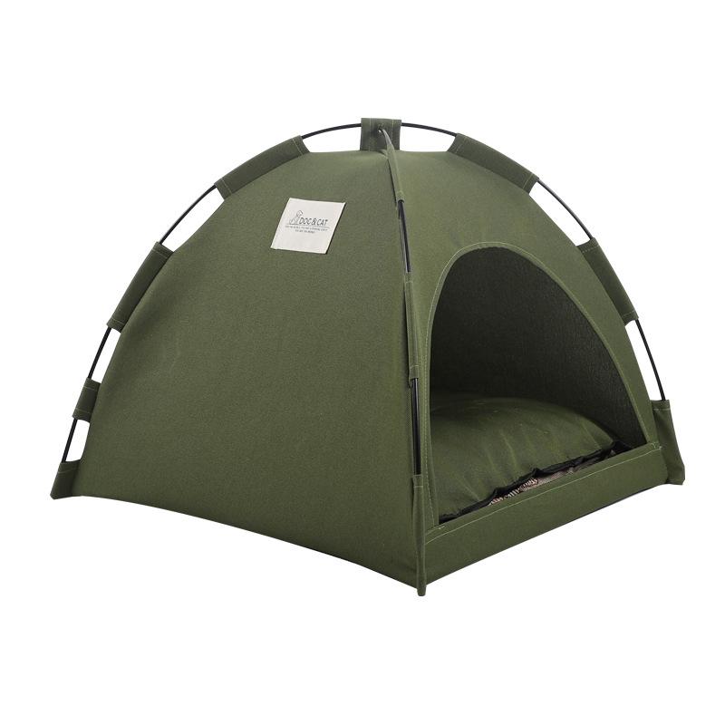 Camping Katzenzelt Hundebett Haustier-Tipi mit Kissen für Hundehütte Indoor Katzennest Katzenbett für Kätzchen Welpen Höhle Hundehaus Haustiersofa M 40X40CM gray