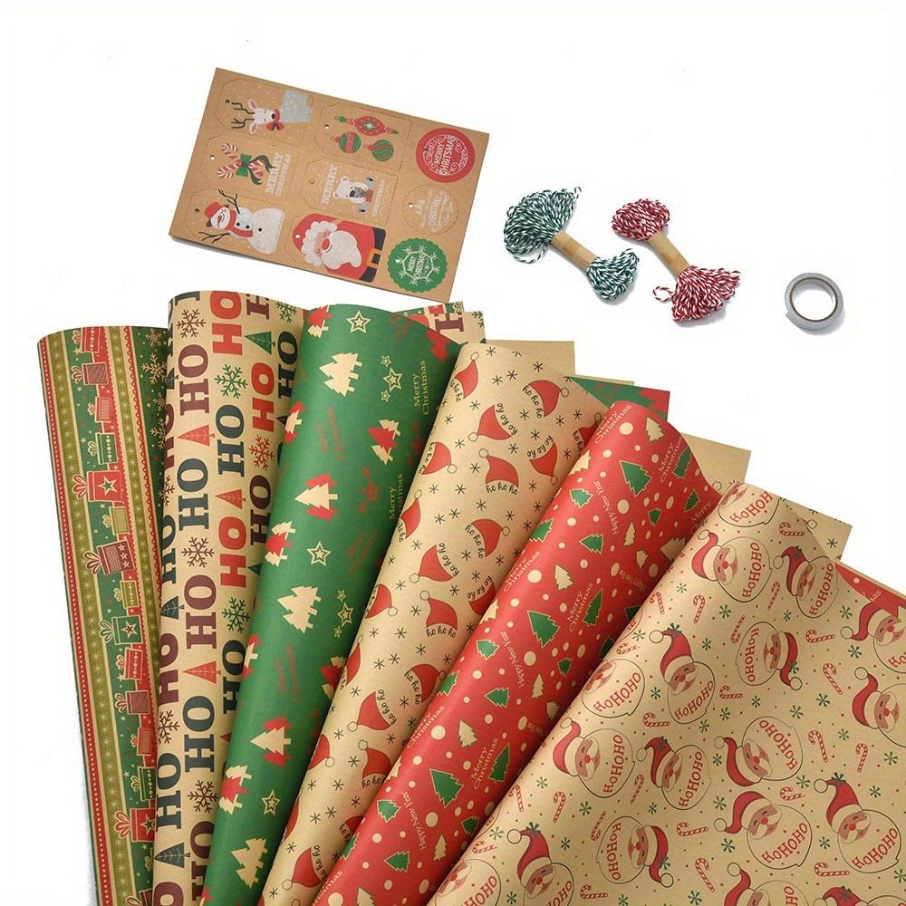 1Set Vintage Kraftpapier, schönes Geschenkpapier, Urlaubsgeschenkpapier Geschenkpapier bunt