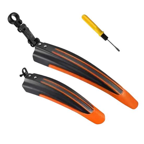 2 Stück Fahrrad Schutzblech Verstellbare Vordere und Hintere Schutzbleche Universelles Fahrrad Spritzschutz Zubehör für Mountainbike Rennrad orange