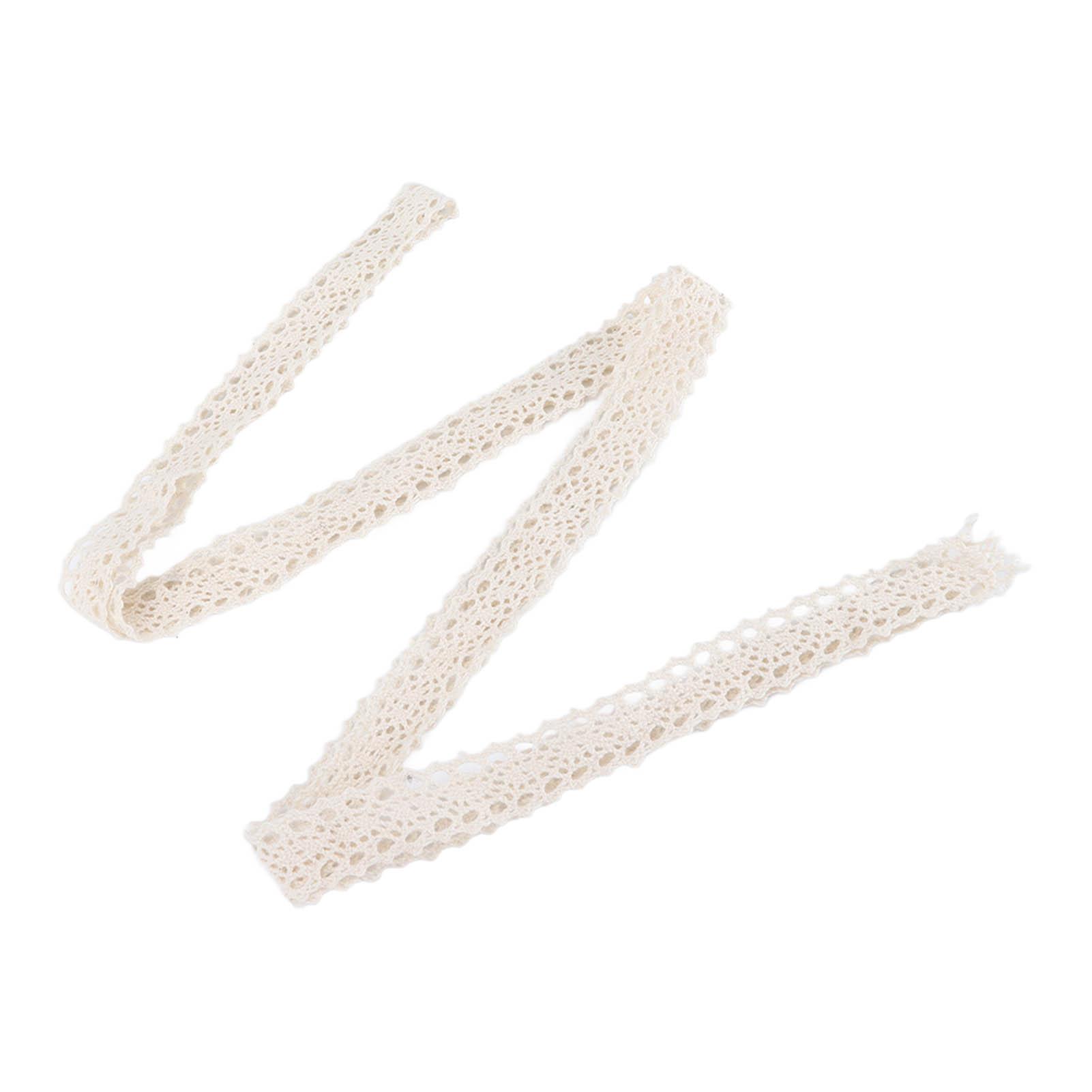 Spitzenband Baumwollfaden 20 Yards Dekorative Accessoires für Kleidung Tischdecken Dekorationen Schwarz beige