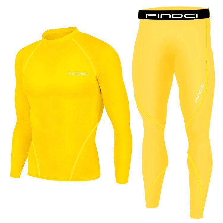 Männer Trainingsanzug Kompression Tops Sets Schwarz Enge Hosen Langarm T Shirts Lange Hosen Sport Anzüge S