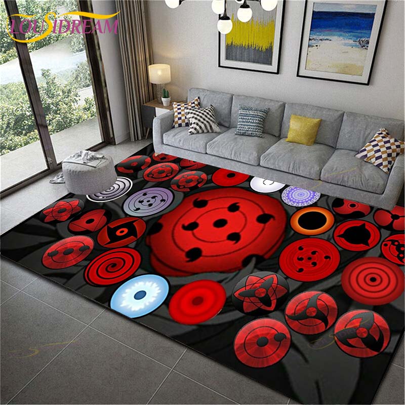 Anime Naruto rutschfeste Teppiche für Wohnzimmer, bequemer Teppich, weiche Bodenmatte, Teppiche für Schlafzimmer, Matte, Teppich für Zuhause, große pelzige Matte 60cm x 90cm