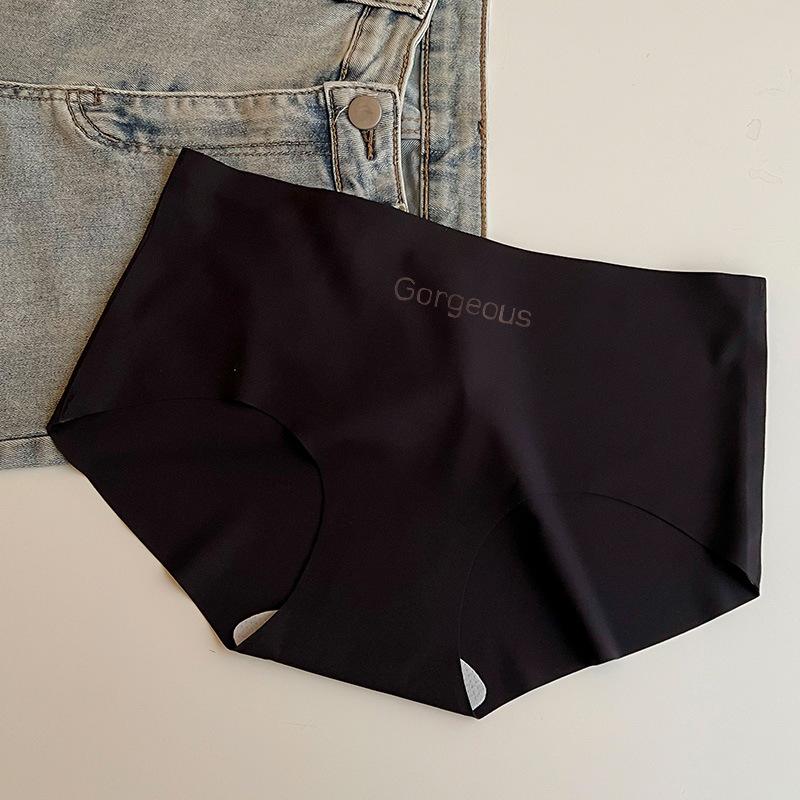 Höschen Damenunterwäsche Antibakterielle hautfreundliche Eisseide Große Größe Hochelastische Dreieckshöschen aus Nylon mit mittlerer Taille XL schwarz