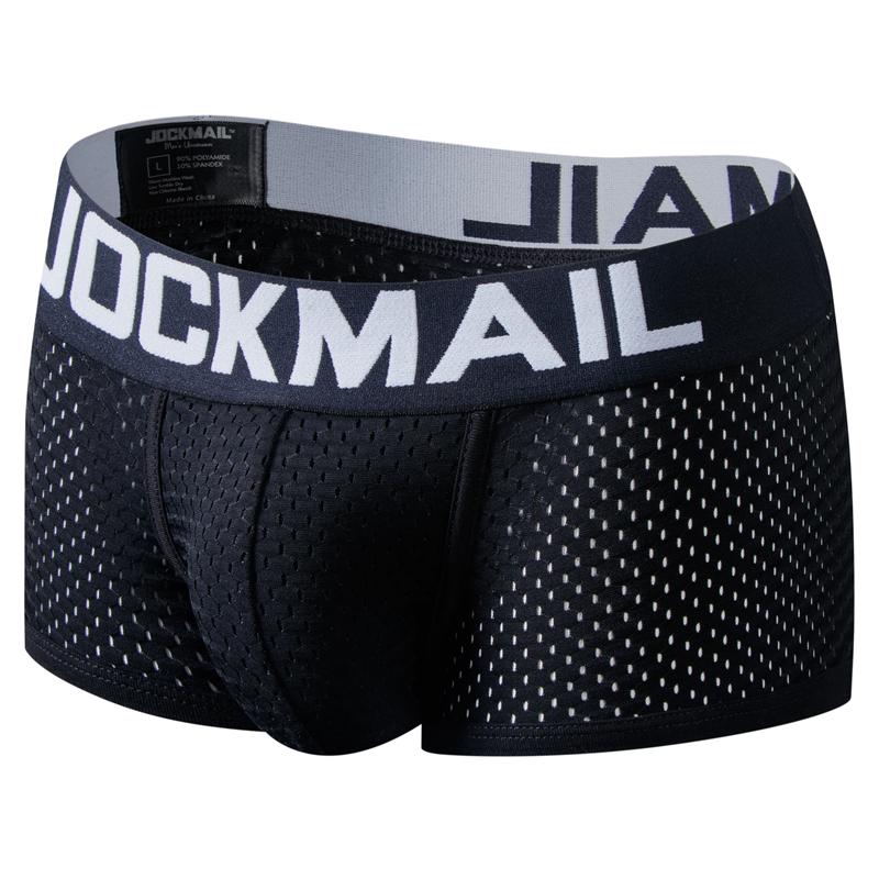JOCKMAIL Mesh schnell trocknende Hose Herren Boxershorts Eisseide atmungsaktive Jugend viereckige Hose Herren Guard Hose Flut XL schwarz