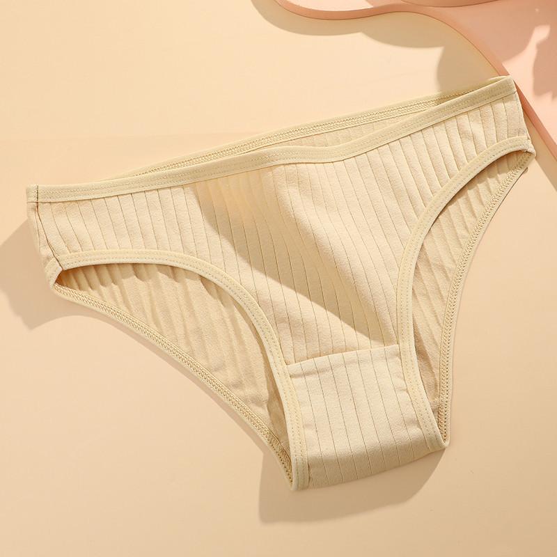 FINETOO Baumwolle Panty Damen Einfarbig Höschen für Frauen Sexy Slips Weibliche Unterhosen M-XL XL beige