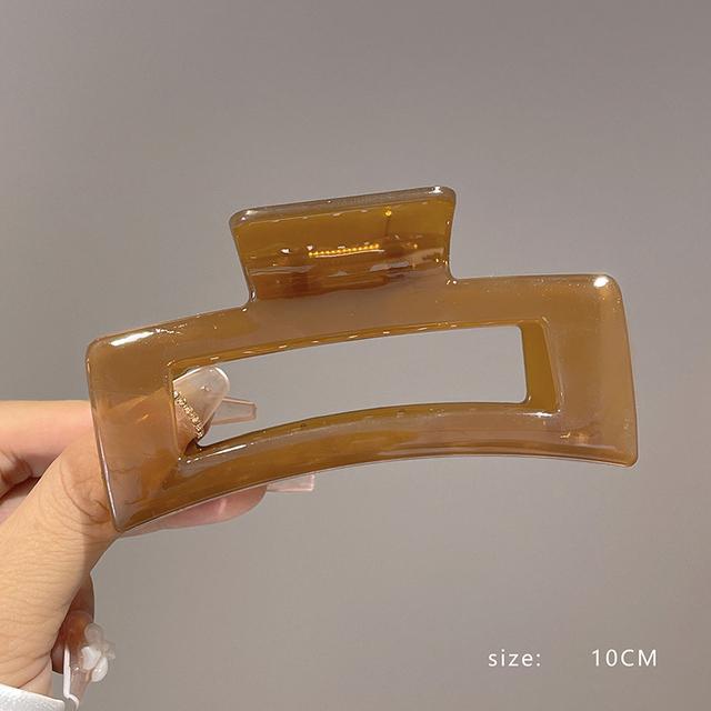 2024 neue Haar Klaue Clip für Frauen Mädchen Kunststoff Transparent Große Größe Haar Klaue Clip Krabben Klemmen Headwear Haar Zubehör geschenk kaffeebraun