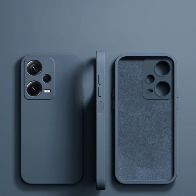 Redmi Note 12 Pro Hülle Quadratische Flüssigsilikon Handyhüllen für Xiaomi Redmi Note 12 Pro Plus Note 12S 4G Note12 5G Redmi 12 4G Soft Cover Redmi Note 12 4G Global grau