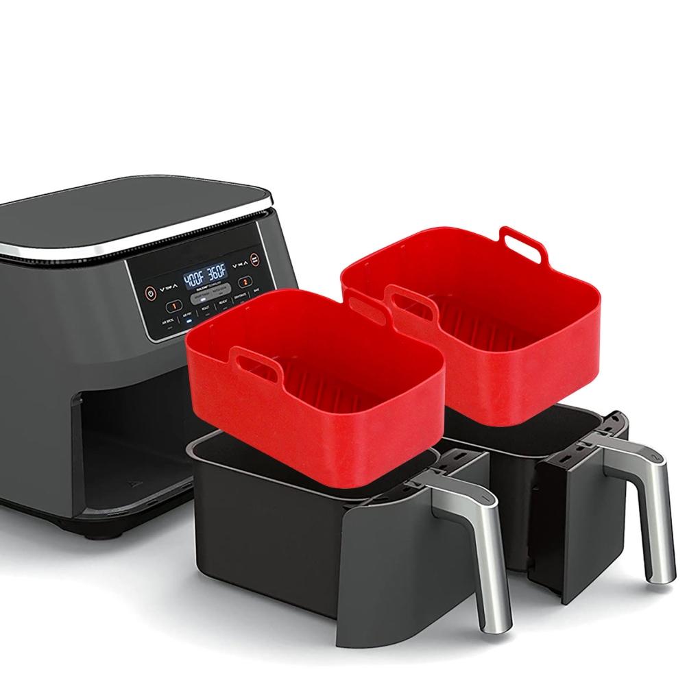 2 stücke Air Friteuse Silikon Topf Kompatibel für DZ201 Foodi 8QT Wiederverwendbare Silikon Air Friteuse Liner