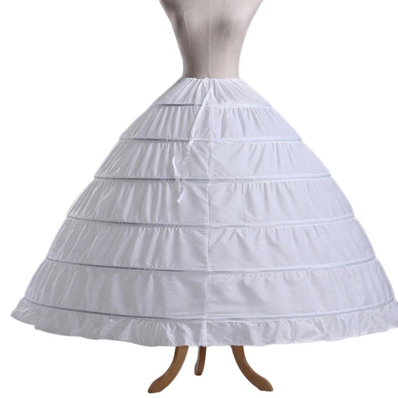 Petticoat 6 Hoops Petticoats Bustle Ballkleid Hochzeitskleid Unterrock Braut Krinolinen weiß