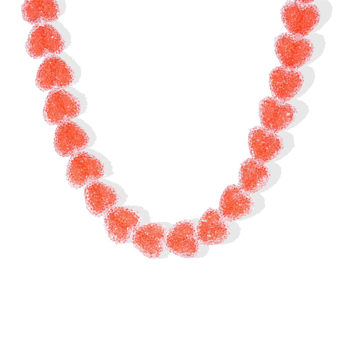 Neues buntes Liebesbonbon Harz Halskette, süßes Liebesbonbon, Nischen Design, Schlüsselbein Kette Damen Geschenk Halskette 38cm orange