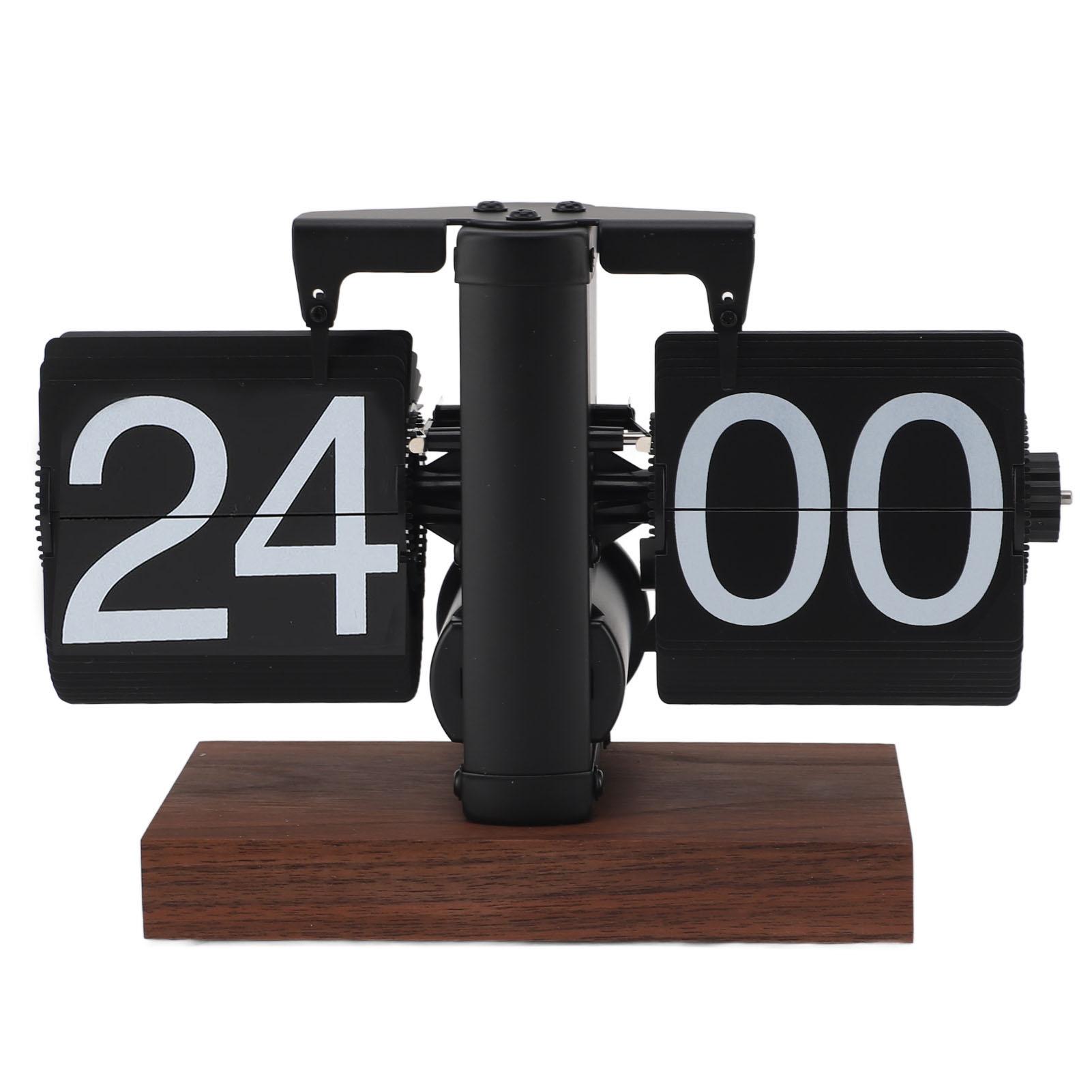 Flip Schreibtisch Uhr Vintage 24 Stunden Anti Slip Basis Drehknopf Einstellbar Batterie Powered Digital Flip