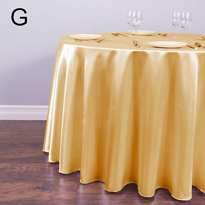 145 cm runde Satin-Tischdecke, Tischauflagen, Hochzeitsdekoration, Bankett, Esstisch, Neujahr, Weihnachten, Tischdecke gold