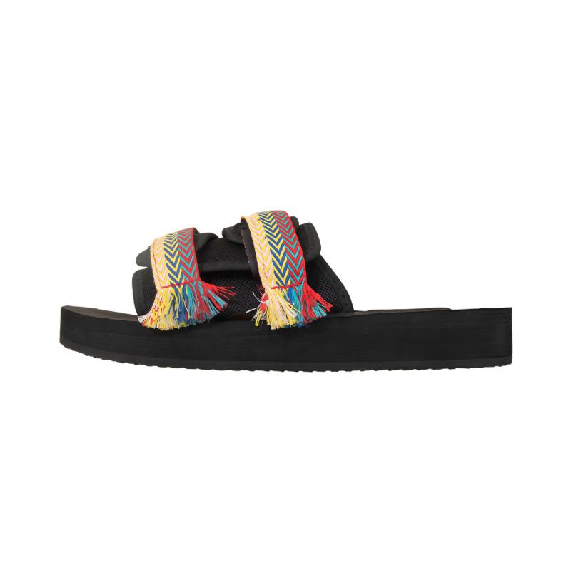 Sommer neue Hausschuhe dicksohlige lässige Oberbekleidung rutschfest Ein-Wort-Slipper Herren- und Damenmode Klettverschluss coole Hausschuhe coole Hausschuhe draußen 39-40 gelb