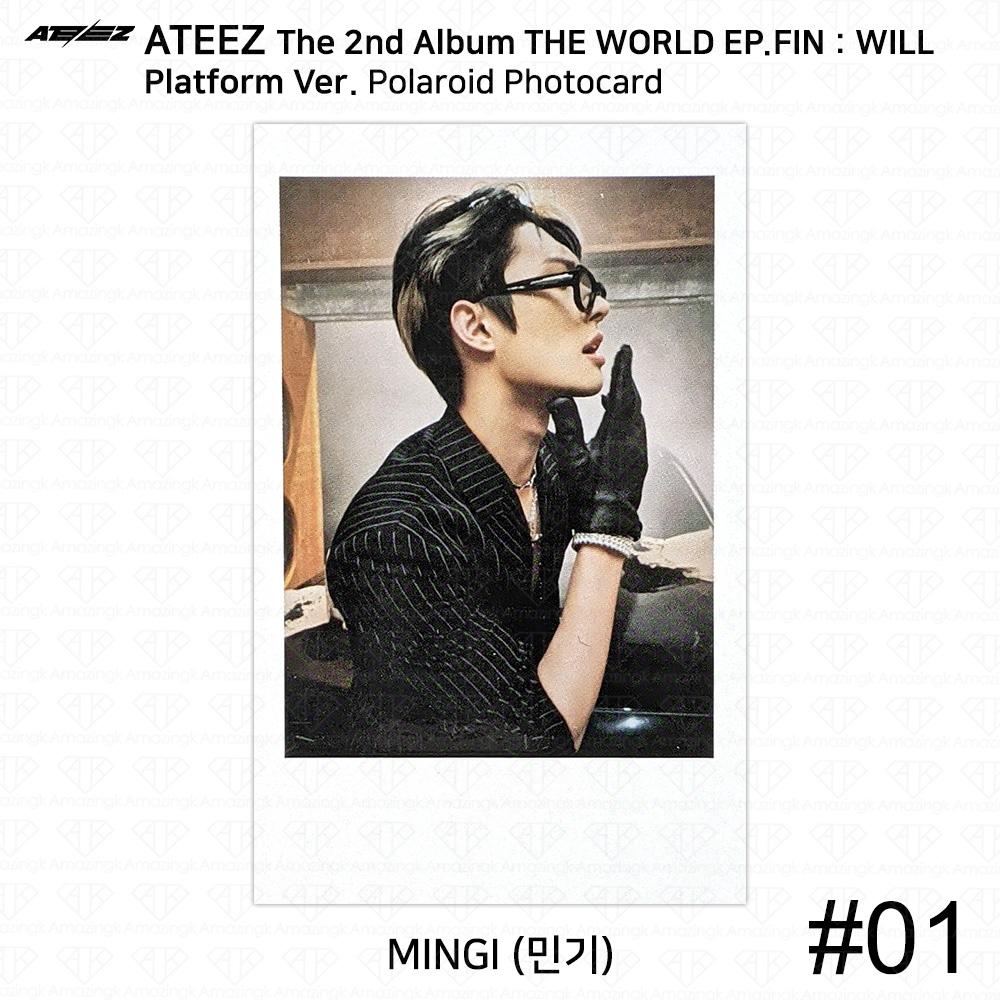 ATEEZ Das 2. Album WORLD EP.FIN WILL Plattform Ver. Fotokarten-Polaroid-Aufkleber Mingi - Polaroid #1