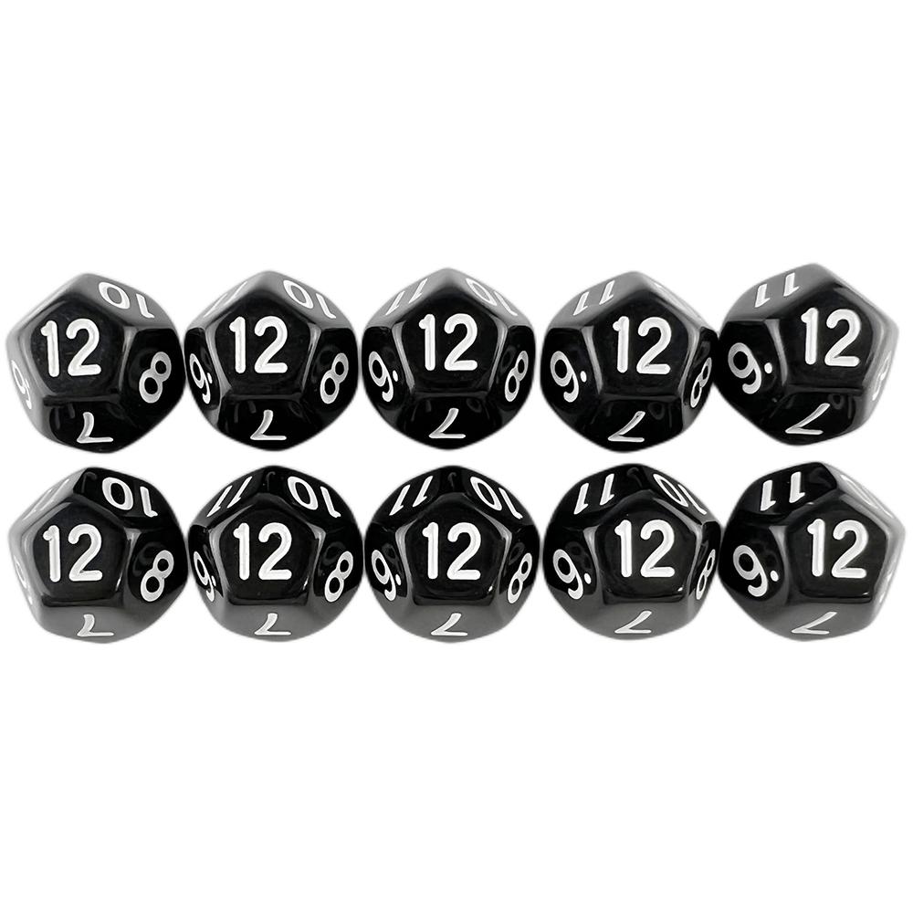 10 stücke D12 Polyedrische Würfel Set DND RPG Spiel Würfel für Rolle Spielen Würfel Spiel Magie Versammlung Tisch Spiel Requisiten schwarz