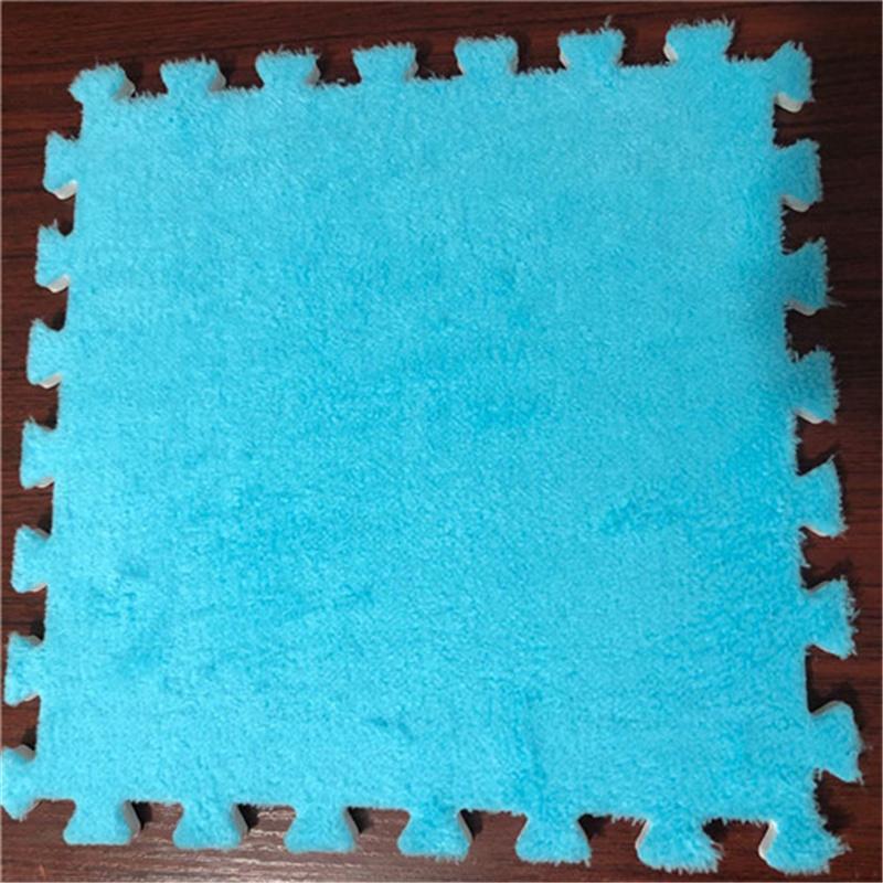 10/20Pcs 30*30cm Spleißen Teppiche Wohnzimmer Nacht Kinder Kinder Weiche Magie Puzzle Plüsch Dicke waschbare Kriechende Matte 10Pcs blau