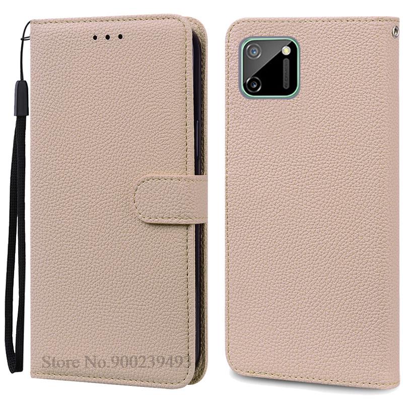 Für Realme C11 Hülle Realme C11 2021 Hülle Leder Brieftasche Klapphülle Für Realme C11 2021 Coque Realme C11 2020 Hülle Coque Fundas Realme C11(C11 2020) beige