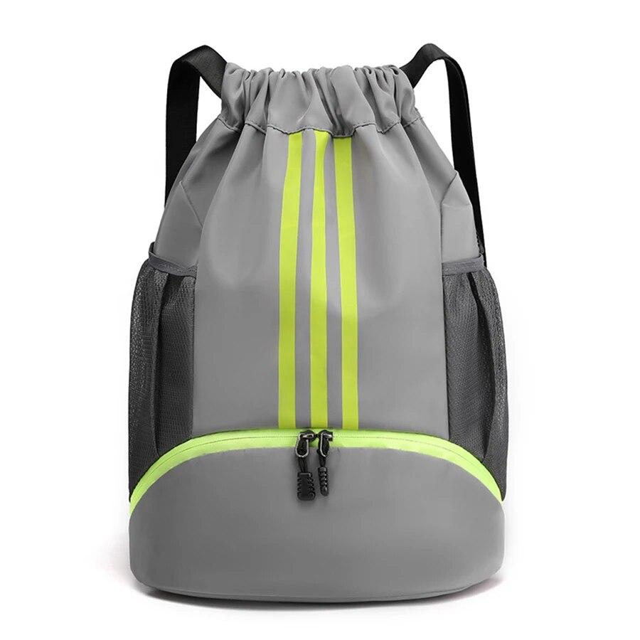 Sporttasche Fitness Rucksack Frauen Männer Basketball Rucksack Outdoor Fußball Fußball Lagerung Taschen Training Kordelzug Sport Knapsack graue