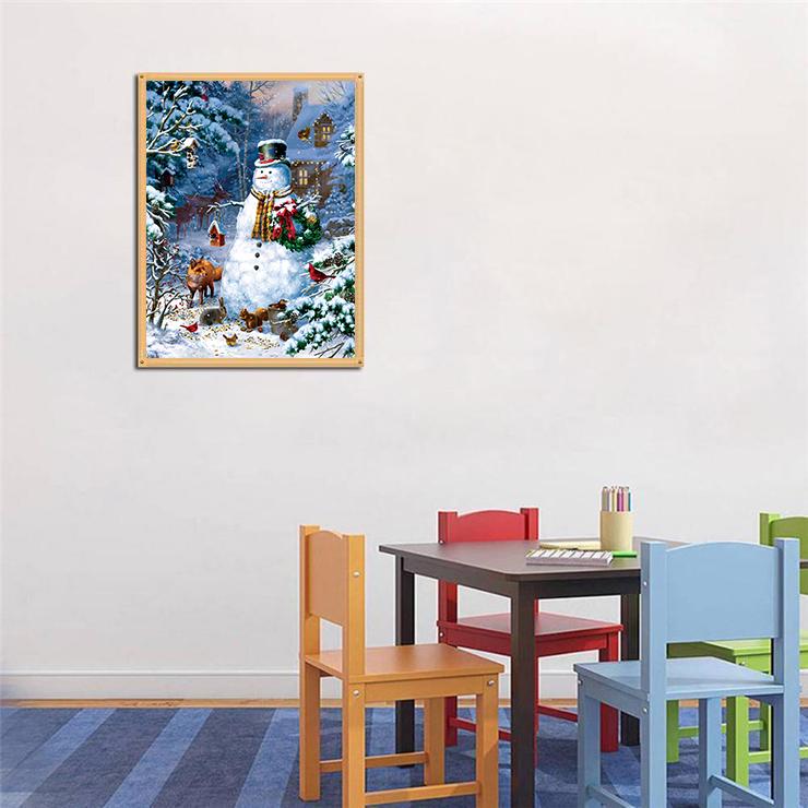 Diamond Painting Stickerei Niedlicher Schneemann Handarbeit Geschenk Voll Diamant Mosaik Kreuzstich 20X30CM