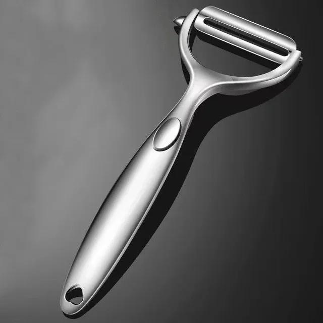 Gemüseschäler, Kartoffel- und Karottenschäler, Edelstahlschäler mit ergonomischem, rutschfestem Griff und scharfer Klinge, Küchengeräte flat